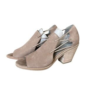 Eileen Fisher Nikki Sandal Leather Open Toe Mule Heel Shoes Size 8